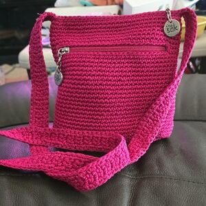 The Sak Fuchsia Crochet Crossbody Bag
